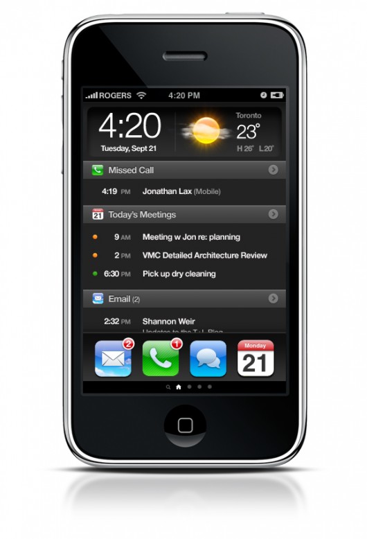 Apple iPhone5 home widgets